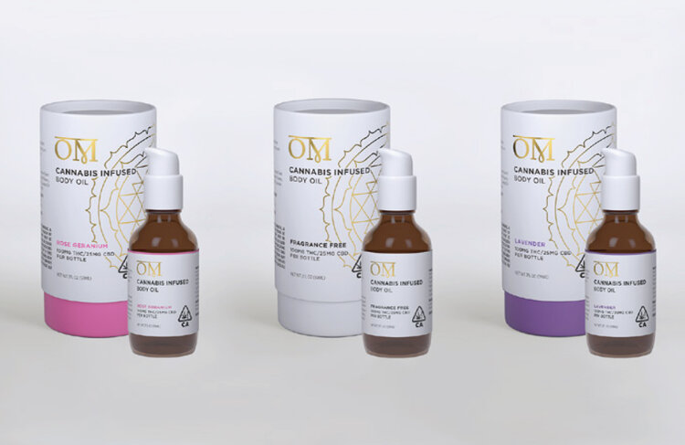 OM ROSE GERANIUM BODY OIL 4:1 THC 100MG/CBD 25MG